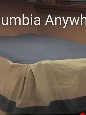 Columbia Navy and Olive Green Bedskirt and Comforter Set for Anywhere Bed